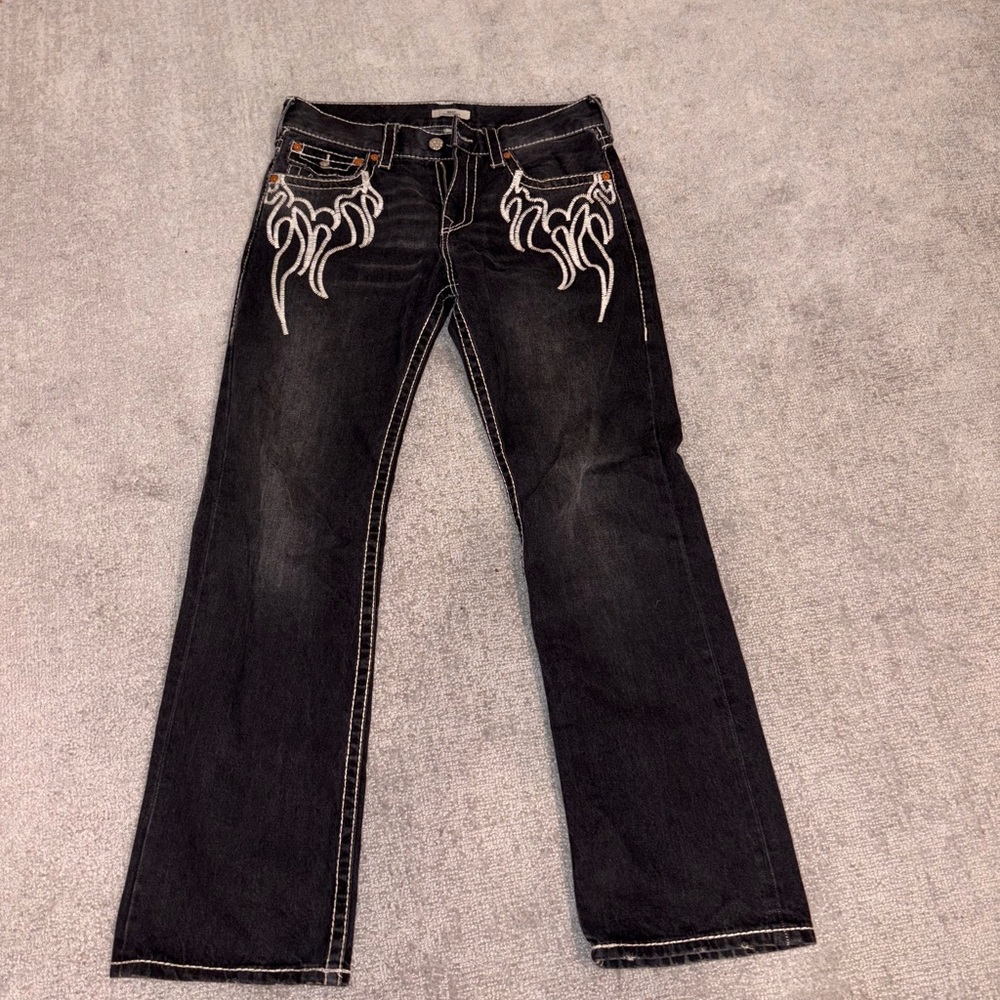 Bw x Tr Billy Black Flame Bootcut Jeans Size 31
